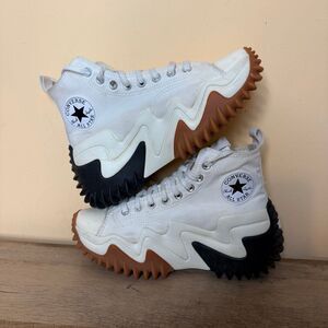 SIZE 7 MENS / 8.5 WOMENS Converse Run Star Motion CX Platform White Gum shoes 17